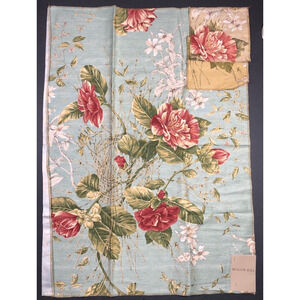 Robert Allen Beacon Hill Ikebana Bouquet Hand Printed Japanese Linen Fabric Teal